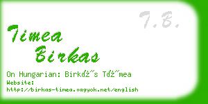 timea birkas business card